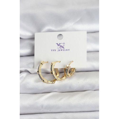 Gold Renk Zirkon Taşlı Kadın Küpe