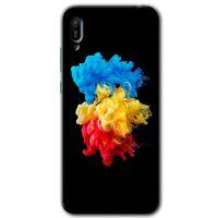 Huawei Y6 2019 Kılıf Baskılı Kapak - Black 1 + 5D Tam Kaplayan Cam