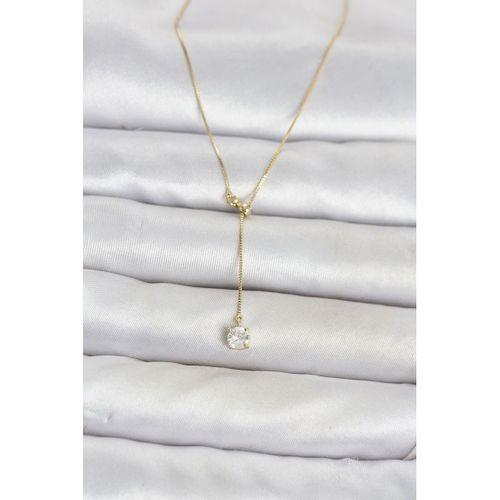 Pirinç Gold Renk Asansörlü Model Kadın Kolye