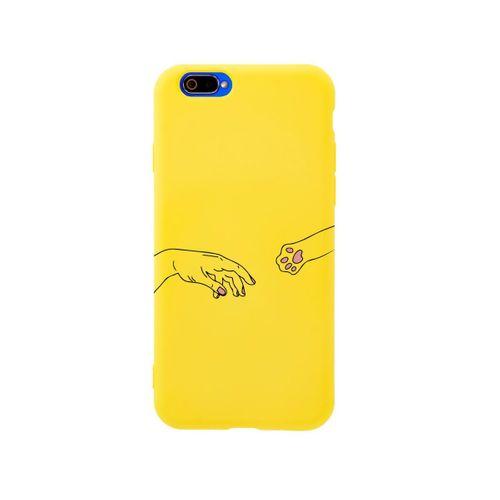Oppo Realme C2 Hand And Paw Premium Silikonlu Sarı Telefon Kılıfı