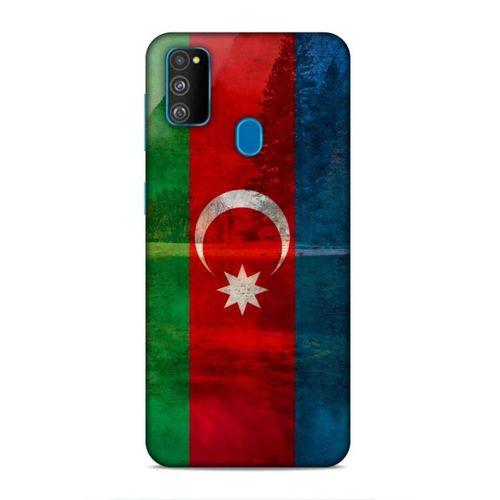 Samsung Galaxy M30s Uyumlu Kılıf Azarbaijan (43) Thin Fit Kılıf Bayrak Manzara