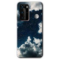 Huawei P40 Pro Kılıf HD Desen Baskılı Arka Kapak + Temperli Cam - Gece Gökyüzü