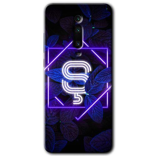 MRCİLETİSİM Xiaomi Mi 9T Kılıf Kapak - Dark Neon Yaprak Ş Harfi +Hayalet Ekran Yandan Gözükmez
