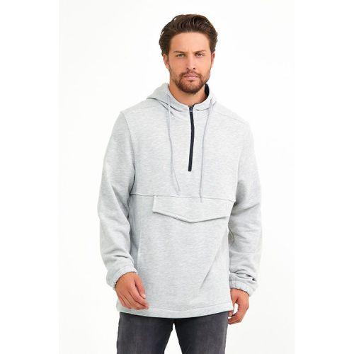 Erkek Kapşonlu Regular Fit Yarım Ferm.Kargo Cepli İnce Sweatshirt SPR22SW171