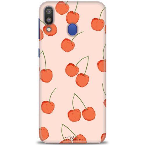 Samsung Galaxy M20 Kılıf HD Baskılı Kılıf - Büyük Kirazlar + Tam Ekran Koruyucu