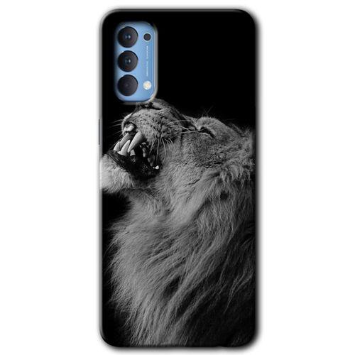 OPPO Oppo Reno 4 Kılıf HD Desen Baskılı Arka Kapak - Lion