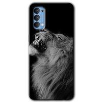 OPPO Oppo Reno 4 Kılıf HD Desen Baskılı Arka Kapak - Lion