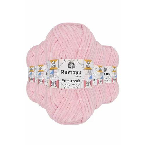 5 Adet Yumurcak Kadife El Örgü İpi Bebe Pembe K768