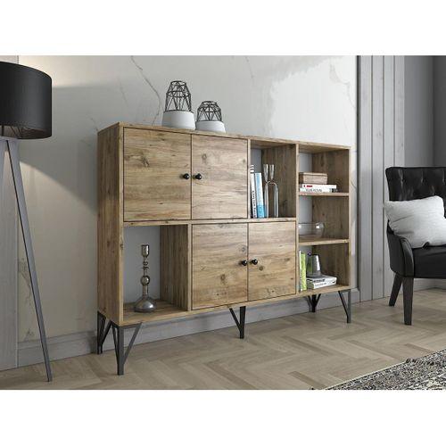 Wood'n Love Rüzgar 140 Cm Metal Ayaklı Konsol - Atlantik Çam / Siyah