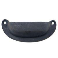 Antika Tarz Dekoratif Pirinç Düz Tas Mobilya Kulbu - 37x87 Mm, Oksit