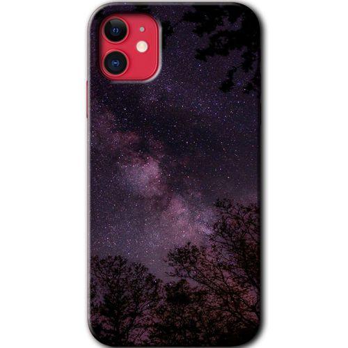 iPhone 11 Kılıf HD Desen Baskılı Arka Kapak + Temperli Cam - Gece Galaksi