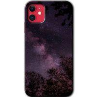 iPhone 11 Kılıf HD Desen Baskılı Arka Kapak + Temperli Cam - Gece Galaksi