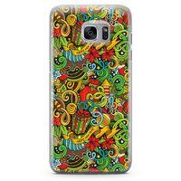 Samsung Galaxy S7 Edge Kılıf Doodle Happy New Year Arka Kapak Koruma Desenli Full Koruyucu
