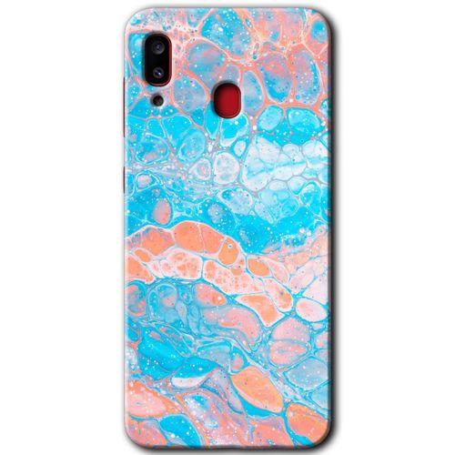 MRCİLETİSİM Samsung Galaxy A30 Kılıf Baskılı Kapak - Bubbles 1 + 5D Tam Kaplayan Cam