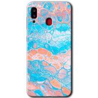 MRCİLETİSİM Samsung Galaxy A30 Kılıf Baskılı Kapak - Bubbles 1 + 5D Tam Kaplayan Cam
