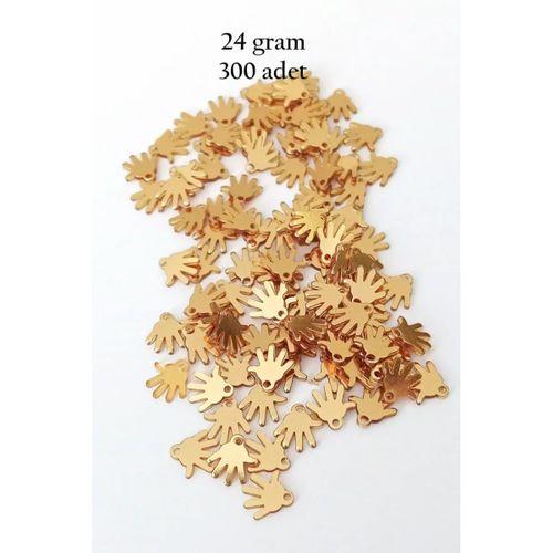 Oya Abiye Bileklik Kolye Pleksi Metalik Plastik Pul Altın Renk 24 gram 300 adet - BNC545