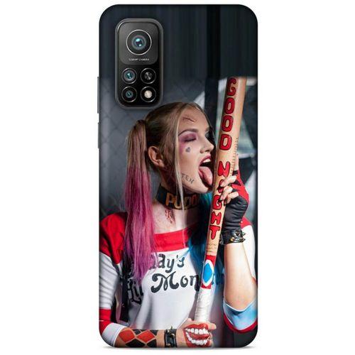 Xiaomi Mi 10T Pro 5G Uyumlu Kılıf Harley Quinn (23) Ultra Koruma Kılıfı Kırmızı-menekşe