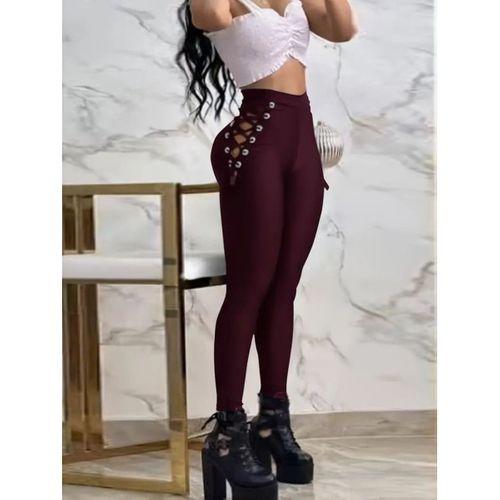 Kadın Yüksek Bel çapraz Bağcıklı Tül Detaylı Dalgıç Tayt