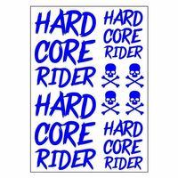 SEVGENT A4 Sticker 120 Tek Paket Çoklu Hard Core Rider Mavi