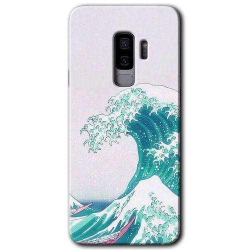 Samsung Galaxy S9 Plus HD Baskılı Kılıf + 9D Tam Ekran Koruyucu - Dalga