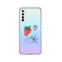 Redmi Note 8 Çilek Desenli Premium Şeffaf Silikon Kılıf