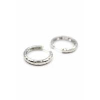 Taşlı Halka Küpe - Gümüş