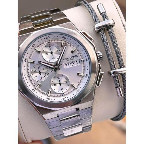 Tom Jones Bileklik Hediyeli Çelik Kordon 3 Atm Suya Dayanıklı 2 Yıl Garantili Erkek Kol Saati 10046.1