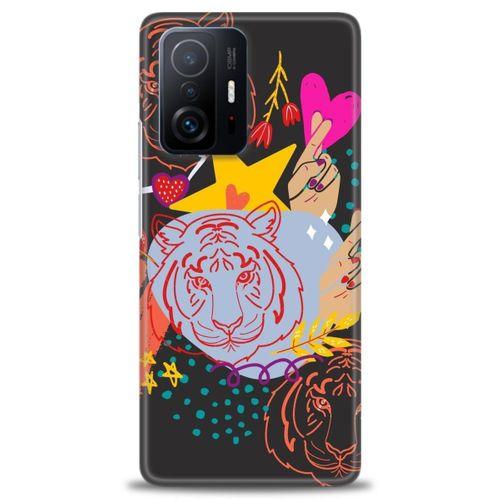 Xiaomi Mi 11T Pro Kılıf HD Baskılı Kılıf - Kaplan + Tam Ekran Koruyucu