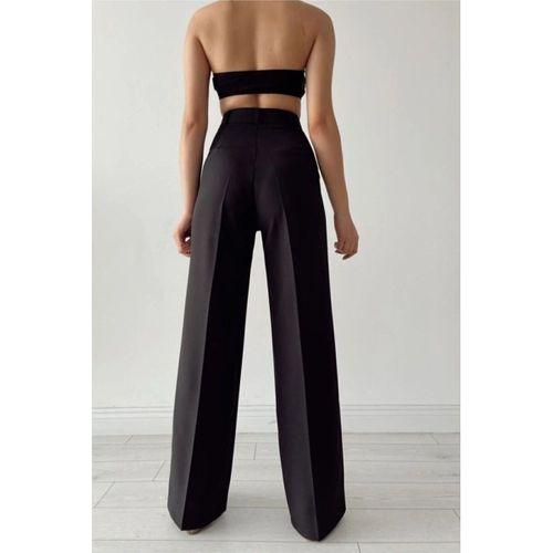 Kadın Yüksek Bel Cepli Ithal Krep Pantolon