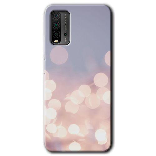 MRCİLETİSİM Poco M3 Kılıf Baskılı Kapak - Blur Lights + 5D Tam Kaplayan Cam