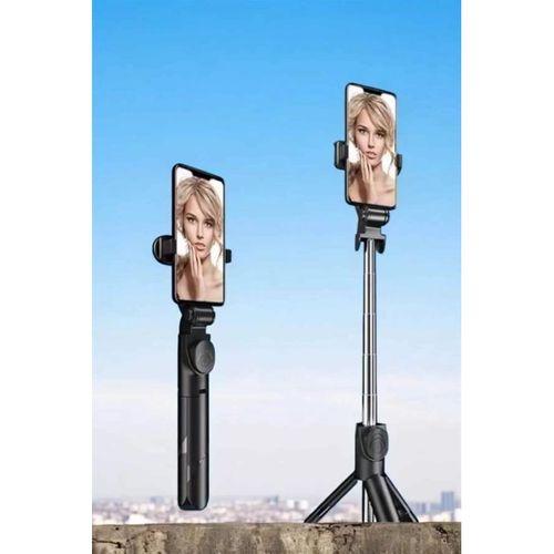 Tripod Kablosuz Bluetooth Bağlantılı Selfie Çubuğu 360 Derece Dönebilen