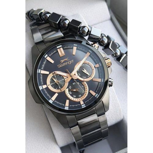 Slazenger Çelik Kordon İç Fonksiyonları Aktif 10 Atm+Bileklik Hediyeli Erkek Kol Saati VS.BLKT.0795