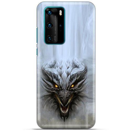 Huawei P40 Pro Kılıf Dragons (11) Tam Koruma Beyaz Ejderha