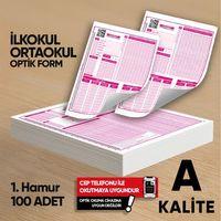 İlkokul-Ortaokul Deneme Sınavları İçin 100 Adet Optik Form