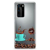 Huawei P40 Pro Kılıf Coffe Time Arka Kapak Koruma Desenli Full Koruyucu