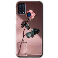 MRCİLETİSİM Samsung Galaxy M31 Kılıf Baskılı Kapak - Retro Gül +Tam Ekran Koruyucu