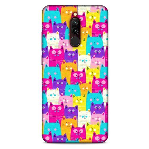 Lopard Xiaomi Redmi 8 Uyumlu Kılıf Kediler (34) Slim Armor Kılıf Rengarenk