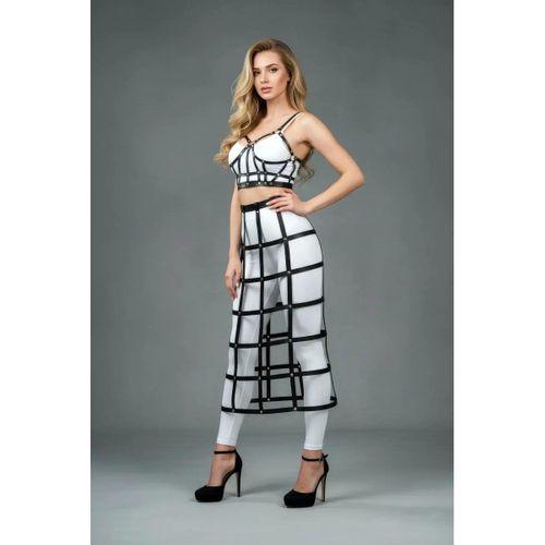 Siyah Etek Suni Deri Etek Kafes Detaylı Etek Midi Boy Deri Etek - Brf1013