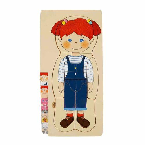 Eğitici Çocuk Oyuncak  Woody Oyna Öğren Katmanlı İnsan Vücudu Ahşap Puzzle 4 x 7 Parça