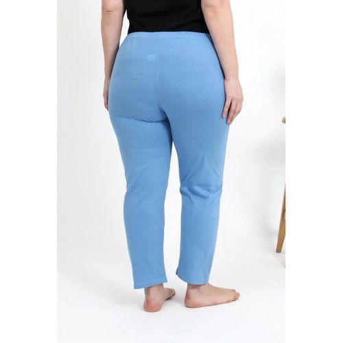 Kadın Pamuklu Büyük Beden Alt Pijama Mavi