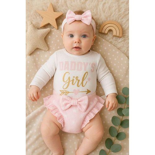 Daddy's Girl Bandanalı Kız Bebek Takımı