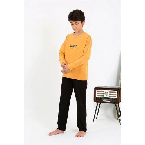 Erkek Çocuk Uzun Kol Penye Pijama Takım Sarı