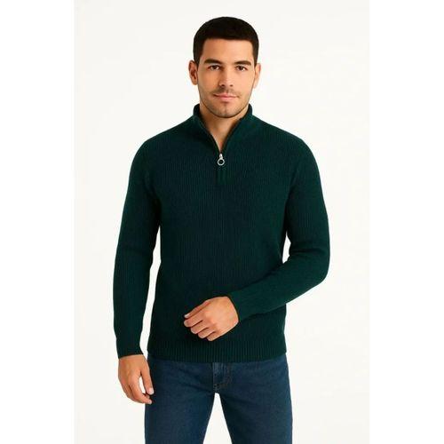 Erkek Fitilli Triko Kazak 3’lü Set – Haki, Siyah, Antrasit Kalın Dokuma Pamuklu Regular Fit V Yaka Fermuarlı Uzun Kollu Rahat Kışlık Kazak Kombini