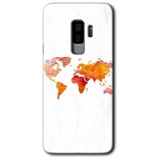 Samsung Galaxy S9 Plus Kılıf HD Desen Baskılı Arka Kapak - Dünya Haritası
