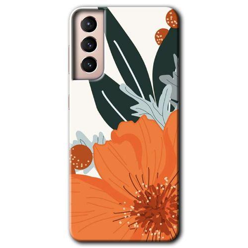 Galaxy S21 Plus Kılıf HD Desen Baskılı Arka Kapak - Portakal Çiçeği + Kırılmaz Cam