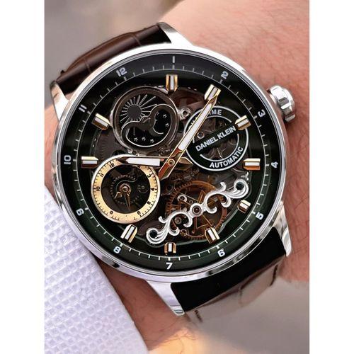 Daniel Klein Deri Kordon Otomatik Mekanizma Metap Ve Güneş Kadranlı Erkek Kol Saati+Bileklik 14013.3