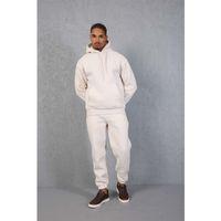 Şardonlu Kanguru Cepli Sweatshirt - 3 İplik Şardonlu Lastik Paça Erkek Eşofman Altı- Eşofman Takımı - Bej