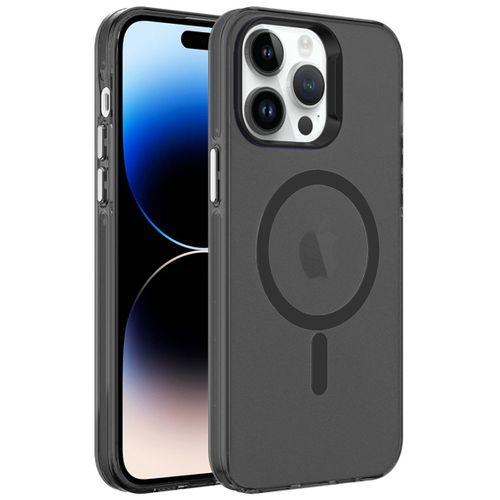 Apple iPhone 14 Pro Kılıf Zore M-safe Şarj Özellikli Buzlu Transparan C-Pro Sert Kapak