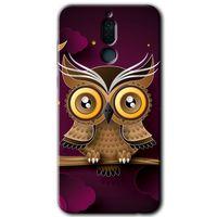 Huawei Mate 10 Lite Kılıf HD Desen Baskılı Arka Kapak - Owl Bird Branch + Kırılmaz Cam