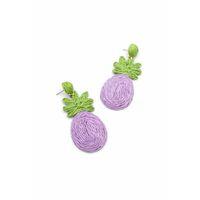 Ananas Hasır Küpe - Mor